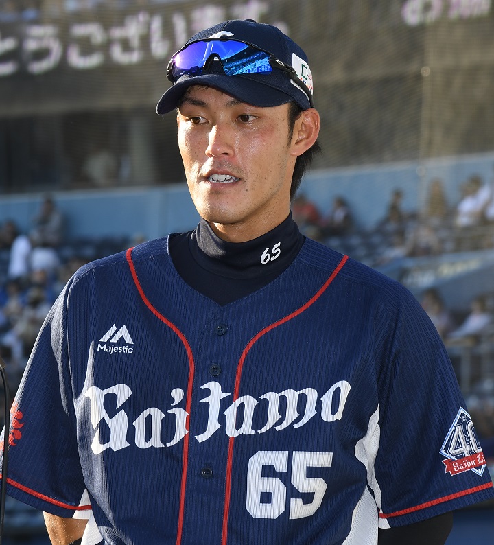 埼玉　西武　ライオンズ　斉藤彰吾　ユニフォーム 西武・斉藤彰吾外野手「最初のころは『クックパッド』を見ながら