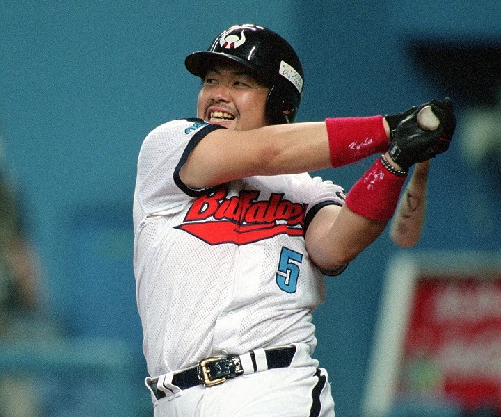 中村紀洋実使用 サインバット(打球痕有) 中村紀洋 サインバット 実使用